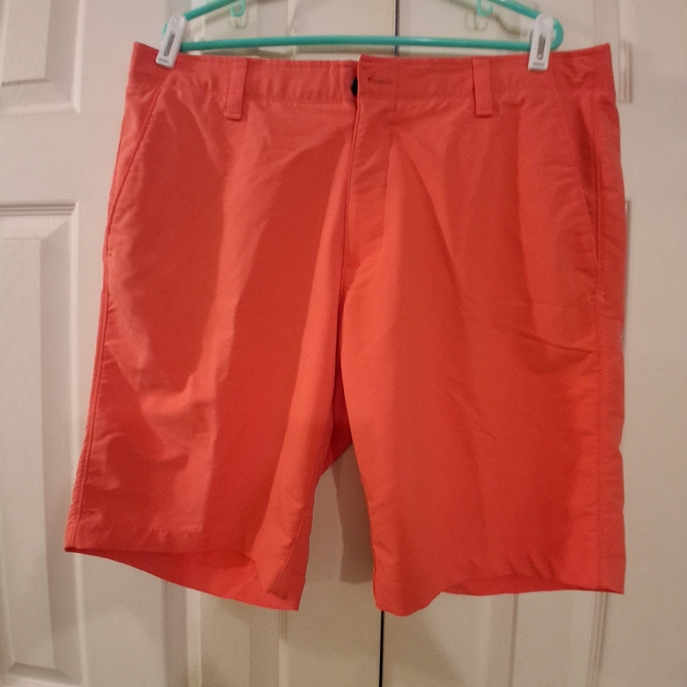 Under Armour Men's Bright Coral Flat Front Golf Shorts
